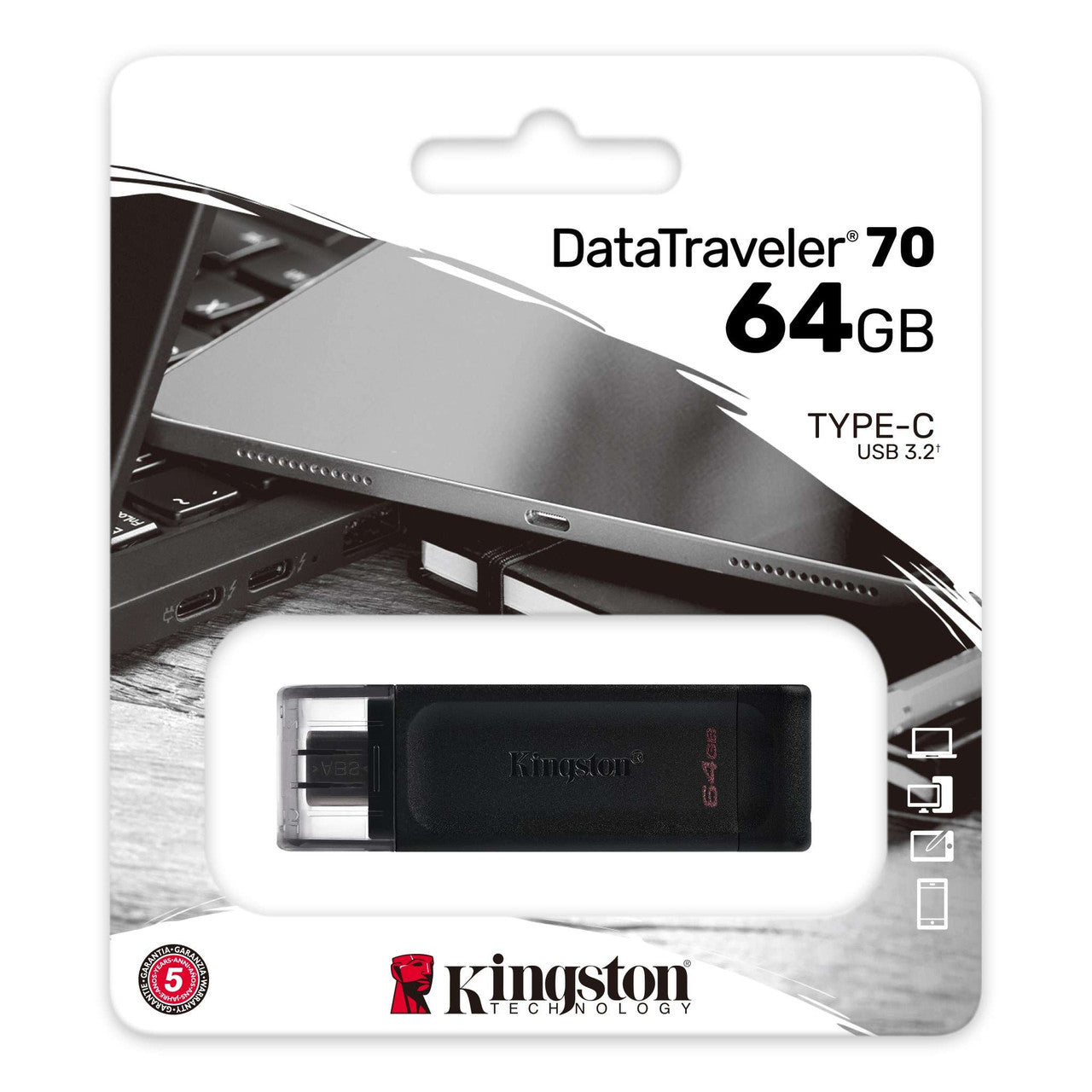 Flash Drive Kingston DataTraveler, 64GB USB-C (OEM)